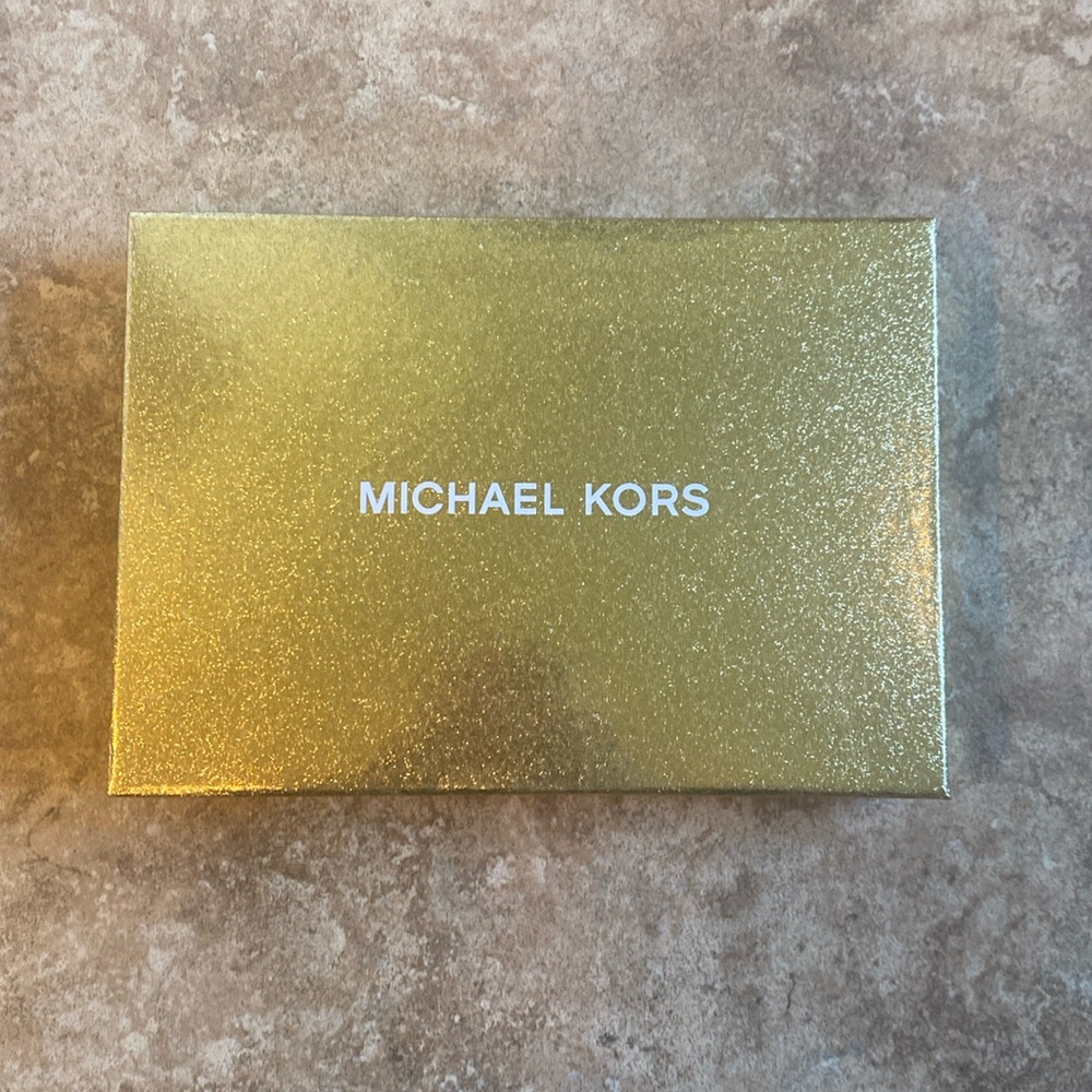 MK Empty Gift Box. Gold with White Letters